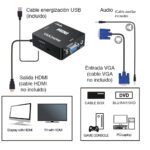 Adaptador VGA a HDMI con audio 1080p - Imagen 3