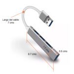 Hub USB 3.0 de 4 puertos Macbook Notebook A-809 - Imagen 3