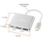 Adaptador USB C a HDMI / USB type C / USB 3.0 4k 30HZ - Imagen 3