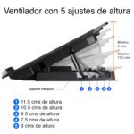 Ventilador notebook Base 2 ventiladores NW-638F - Imagen 4