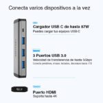 Adaptador USB C a HDMI y USB 3.0 Vention - Imagen 3