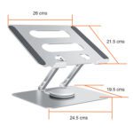 Soporte Notebook Giratorio aluminio ajustable 15.6" - Imagen 2