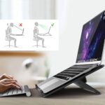 Soporte Notebook Macbook aluminio Negro ajustable - Imagen 5