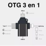 Adaptador OTG USB C Micro USB y Lightning a USB 3.0 - Imagen 4