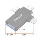 Adaptador OTG USB C Micro USB y Lightning a USB 3.0 - Imagen 2