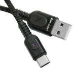 Cable USB C cordón flexible Máx 3.1A con luz RGB