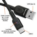 Cable USB C cordón flexible Máx 3.1A con luz RGB - Imagen 5