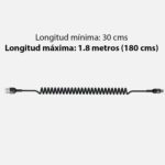 Cable USB C a USB Retráctil espiral cordón 1.8 mts - Imagen 2