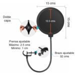 Antipop Filtro Doble Capa para Micrófono Condensador - Imagen 3
