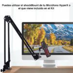 Brazo micrófono Hyperx Quadcast con antipop y aro led - Imagen 3