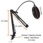 Kit Micrófono condensador USB atril Newo NW-800KC - Imagen 3