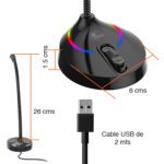 Micrófono USB Cuello Ganso Led RGB Xtech - Imagen 3