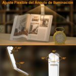 Luz lectura para leer libros cama noche ajustable - Imagen 7