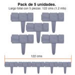 Valla Jardín estacas borde diseño piedras adoquin x 5 - Imagen 5