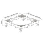 Base ruedas lavadora refrigerador cocina móvil 120 KG - Imagen 2