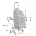 Carrito compras plegable asiento ruedas escalera Café - Imagen 9