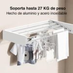 Colgador ropa plegable pared oculto robusto 80 x 40 cms - Imagen 7