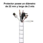 Protector organizador de cables 2 mts blanco - Imagen 2
