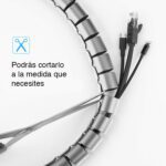 Organizador protector de cables Gris 1.5 mts 20mm - Imagen 3