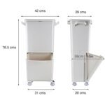 Basurero reciclaje con ruedas separador basura 38L - Imagen 7