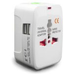 Adaptador enchufe viajes con 2 USB US Europa UK