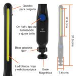 Linterna de trabajo magnética giratoria Luz blanca y roja - Imagen 2