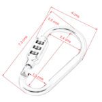 Mosquetón de seguridad con clave 37 mm Plateado - Imagen 3