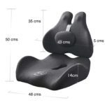 Cojín y Respaldo Lumbar para coxis silla y automóvil - Imagen 2