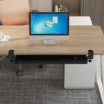 Bandeja teclado bajo escritorio con riel y prensa - Imagen 2