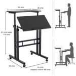 Escritorio mesa convertible altura ajustable con ruedas - Imagen 3