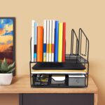 Organizador de escritorio oficina metálico con cajón - Imagen 3