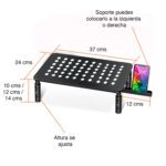 Elevador Base Alzador monitor con soporte celular metal - Imagen 2