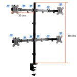 Soporte 4 Monitores pantallas escritorio 13 a 27 pulgadas - Imagen 2
