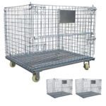 Jaula apilable metálica base ruedas x 3 unidades