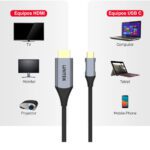 Cable USB C a HDMI Unitek 1.8 metros 4K 60HZ - Imagen 3