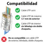 Conector RJ45 Pass Through cat 6 x 10u - Imagen 2