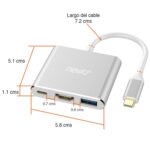 Adaptador USB C a HDMI / USB type C / USB 3.0 4k 30HZ - Imagen 3