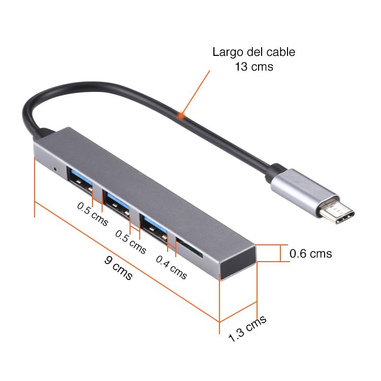 Hub USB C con 3 puertos USB 3.0 y lector SD - Imagen 5