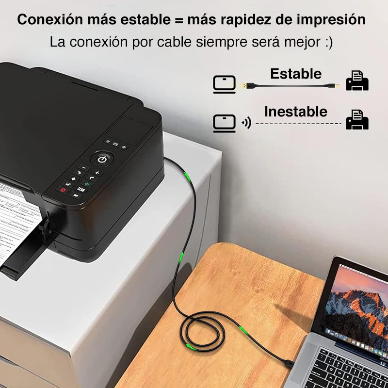 Cable USB 2.0 a Plug-B impresora 1.5 metros - Imagen 3