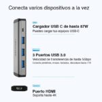 Adaptador USB C a HDMI y USB 3.0 Vention - Imagen 3