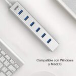 Hub USB 3.0 duplicador 7 puertos energizado Unitek - Imagen 2