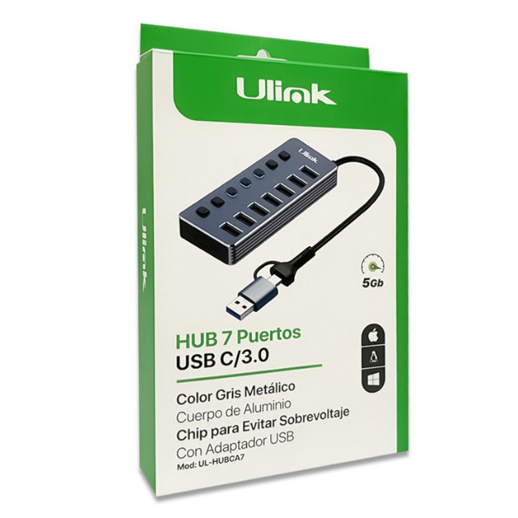 Hub USB C 7 Puertos USB 3.0 - Imagen 2