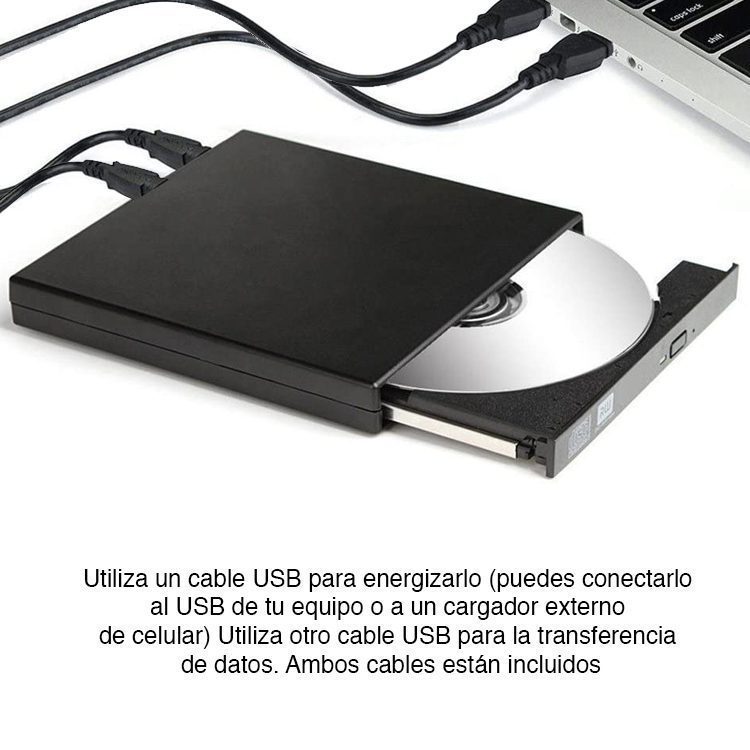 Lector reproductor de CD DVD Externo USB 2.0 - Imagen 2