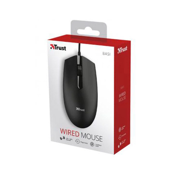 Mouse USB cable 1200 dpi Negro Ambidiestro Trust - Imagen 5