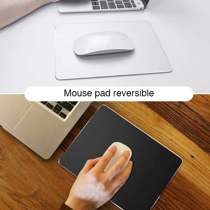Mouse Pad Reversible Aluminio y Cuero PU - Imagen 5