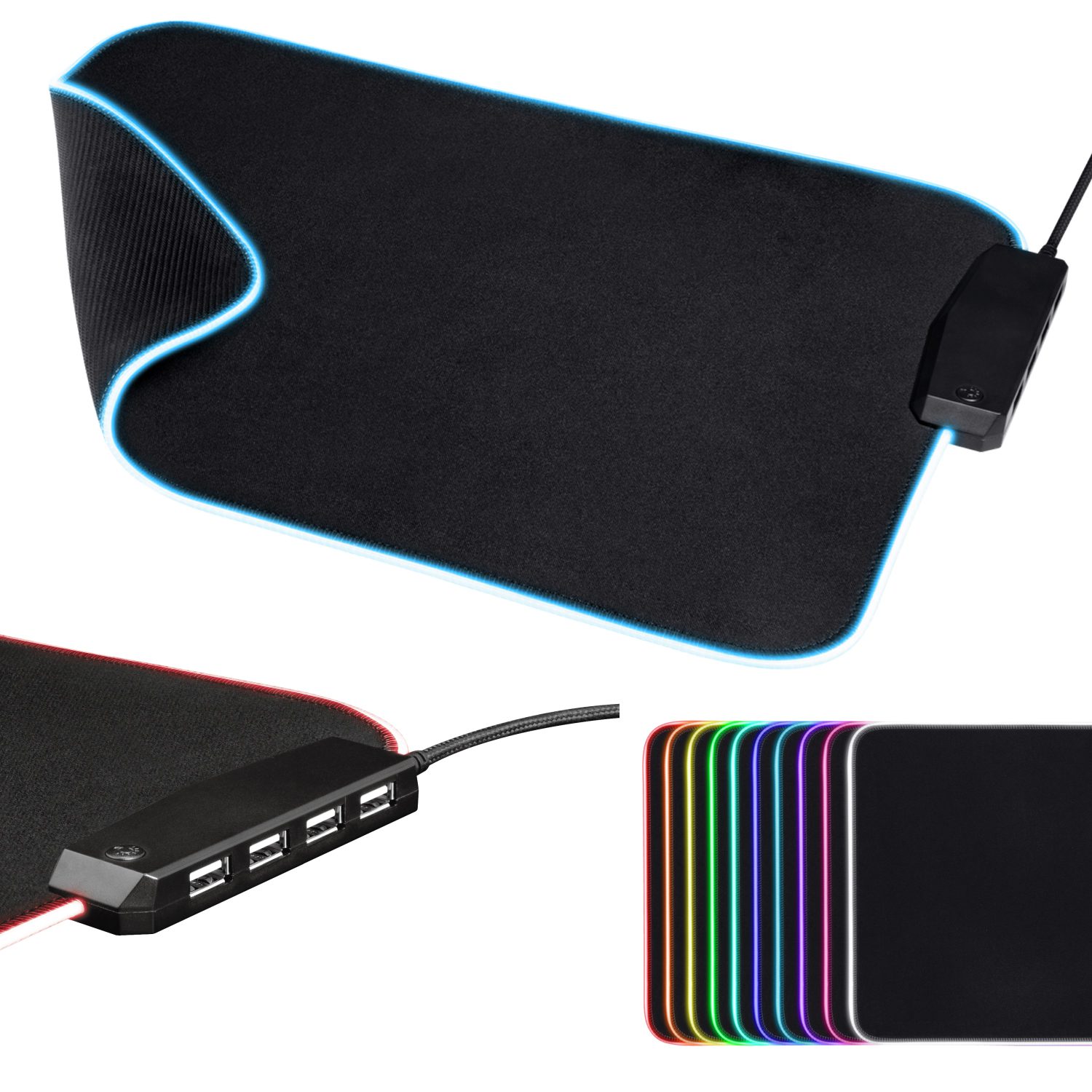MousePad RGB con Hub USB de 4 puertos integrado - Imagen 1