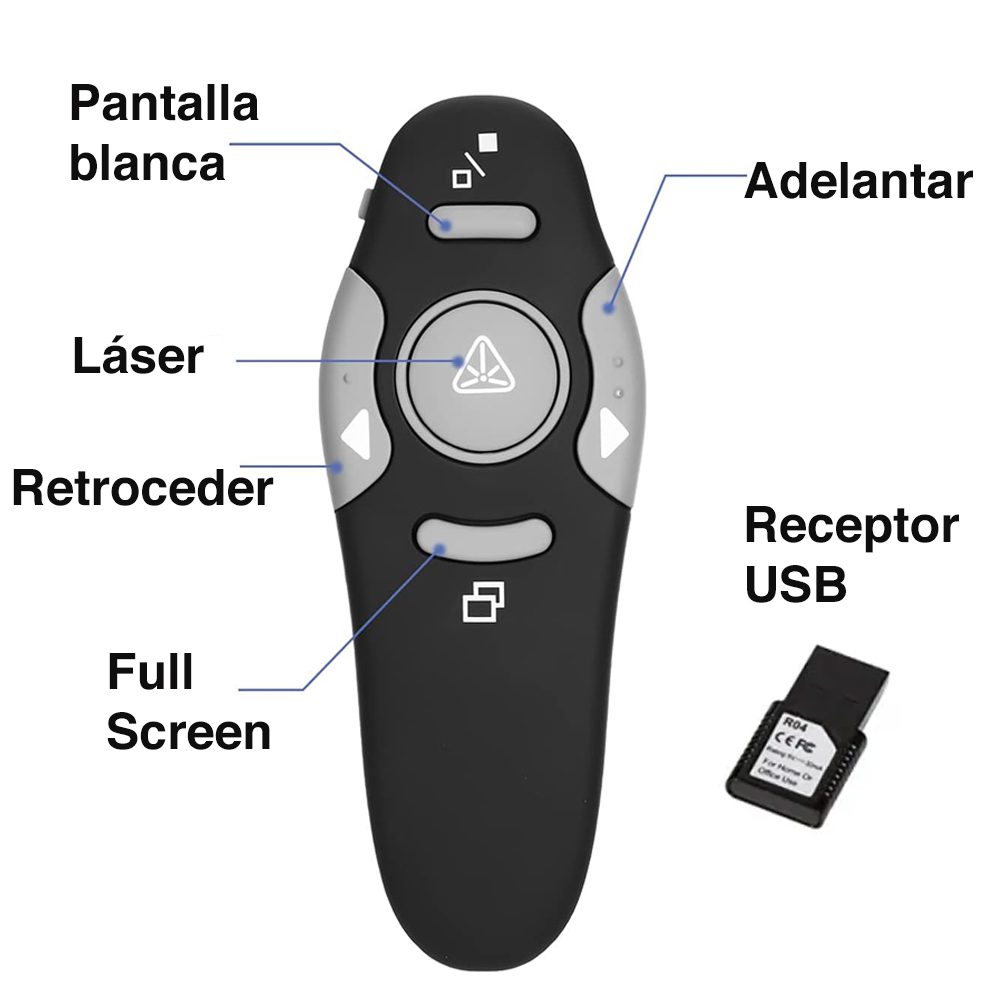 Presentador inalámbrico puntero láser diapositivas - Imagen 4