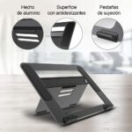 Soporte Notebook Macbook aluminio Negro ajustable - Imagen 3