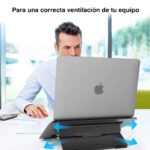 Soporte Notebook Macbook aluminio Negro ajustable - Imagen 7