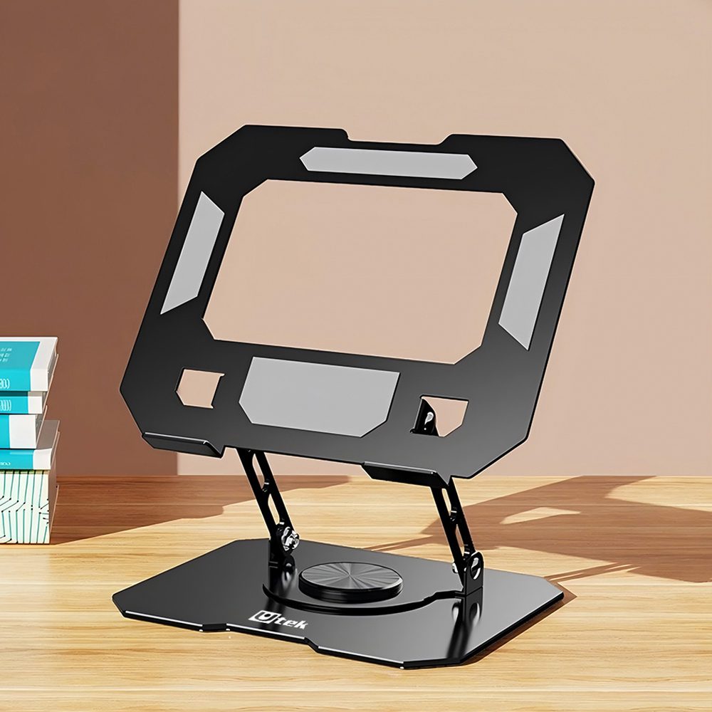 Soporte Notebook Giratorio aluminio negro ajustable 17" - Imagen 2